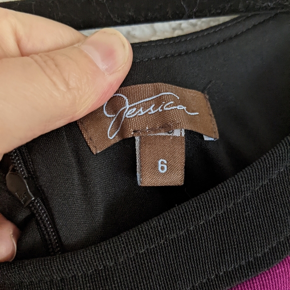 Jessica Fuchsia/Black Colour Block Dress, size 6 - Picture 6 of 7